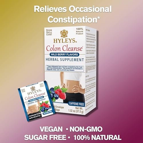 Hyleys Colon Cleanse Wild Berries ingredients list on package for a natural blend.