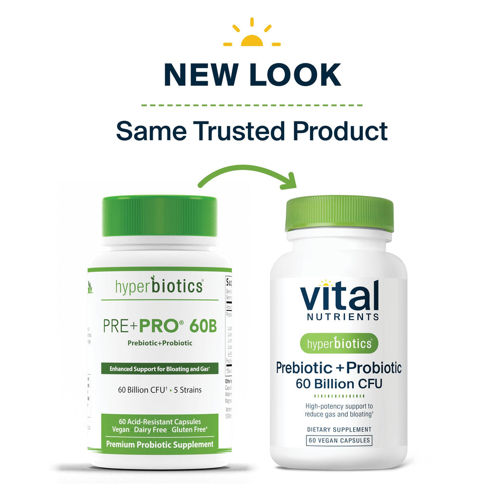 Hyperbiotics Vital Nutrients digestive health benefits visual on packaging.