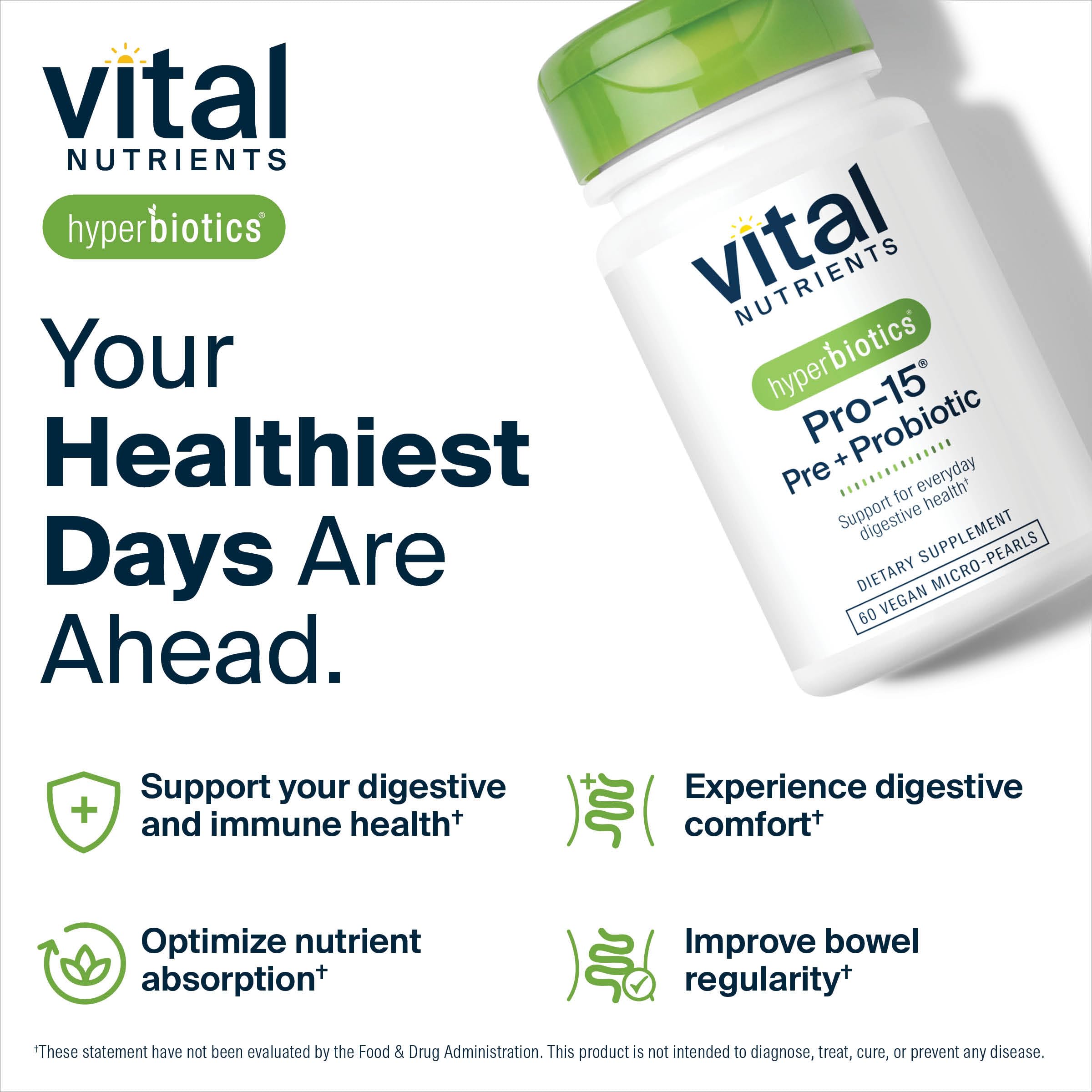 Hyperbiotics Pro-15 product highlights allergen-free formulation.