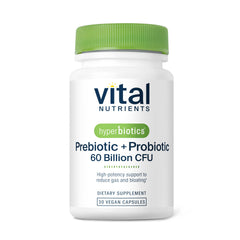 Hyperbiotics Vital Nutrients bottle front view highlighting 60B CFU formula for digestion support