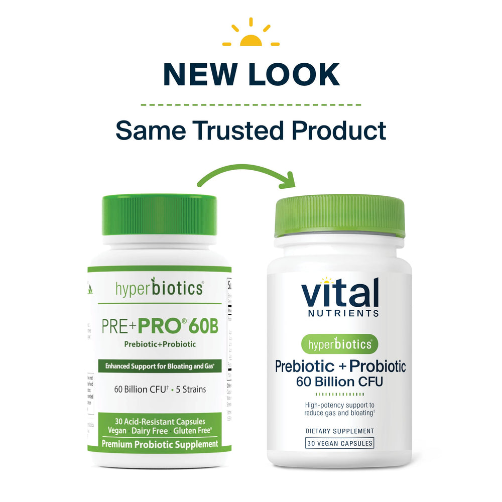 Hyperbiotics Vital Nutrients bottle beside glass of water