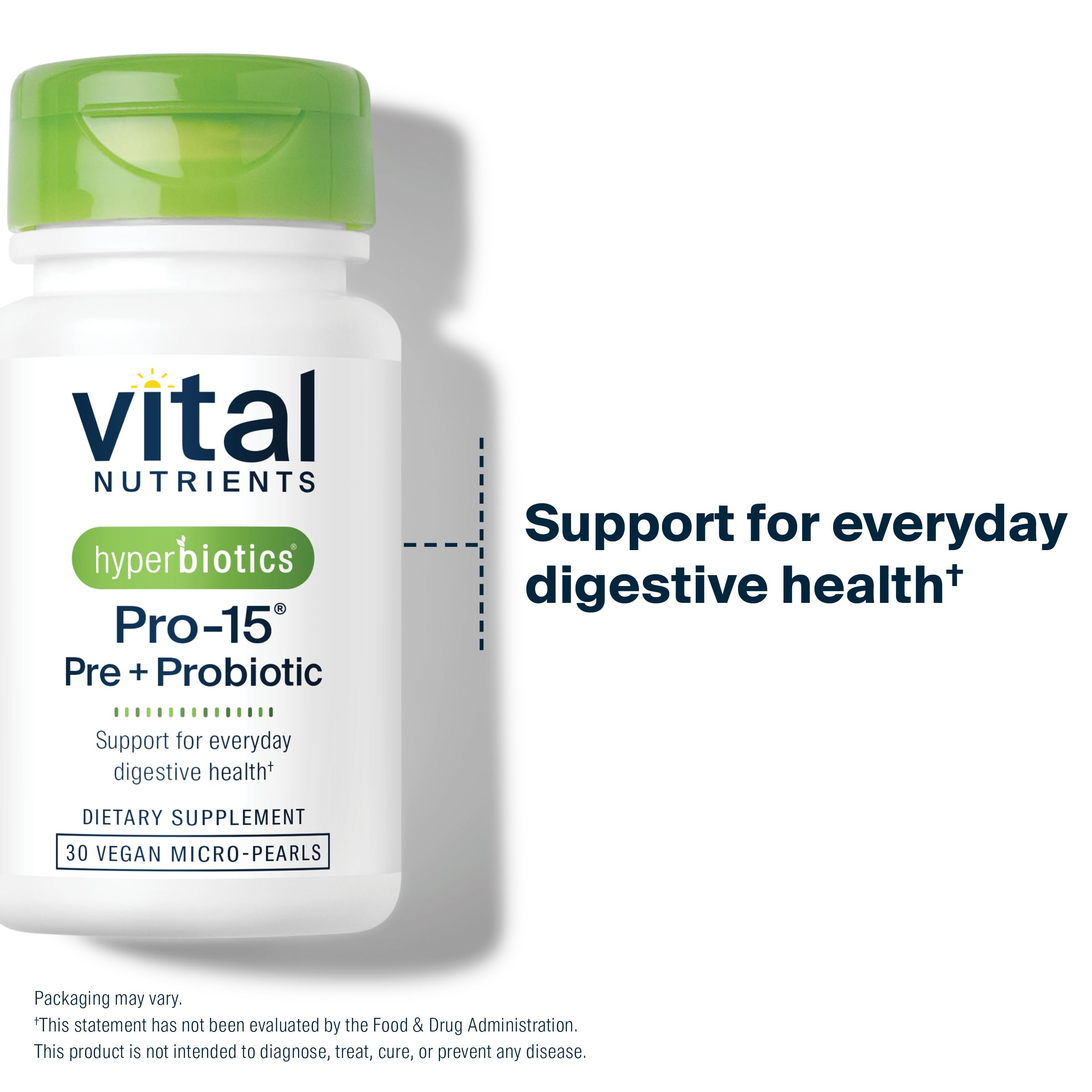Hyperbiotics Vital Nutrients Pro-15 daily-dose pearls ideal for busy mornings