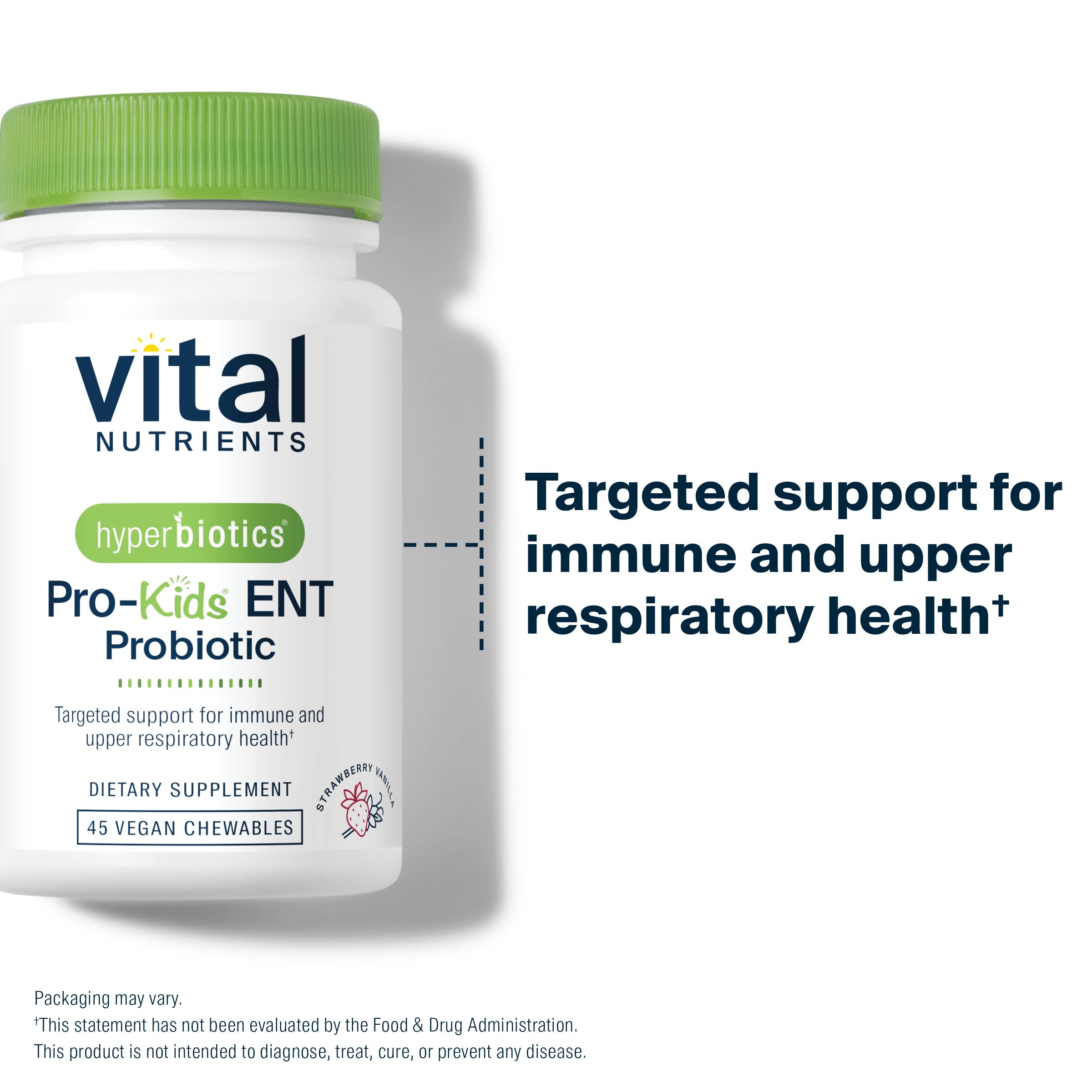 Hyperbiotics Vital Nutrients Pro Kids close-up signaling immune and dental health support