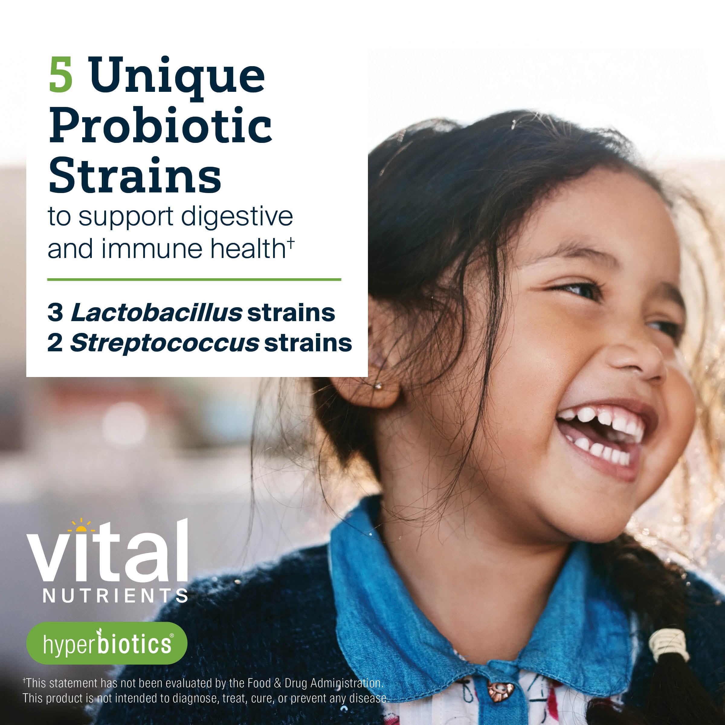 Hyperbiotics Vital Nutrients Pro Kids shelf-stable packaging for easy storage