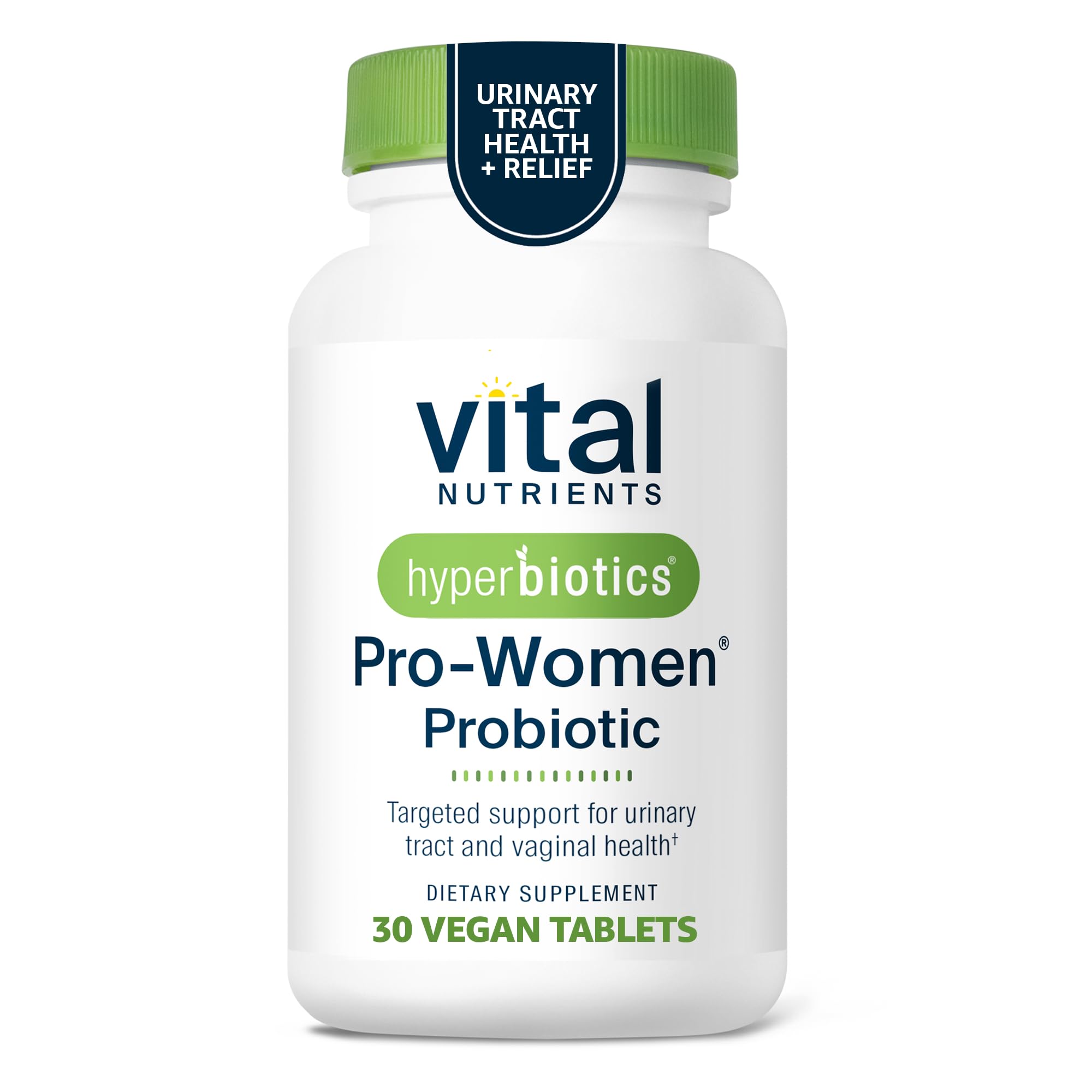 Hyperbiotics Vital Nutrients Pro Women bottle for daily support of digestive, urinary, and vaginal health.