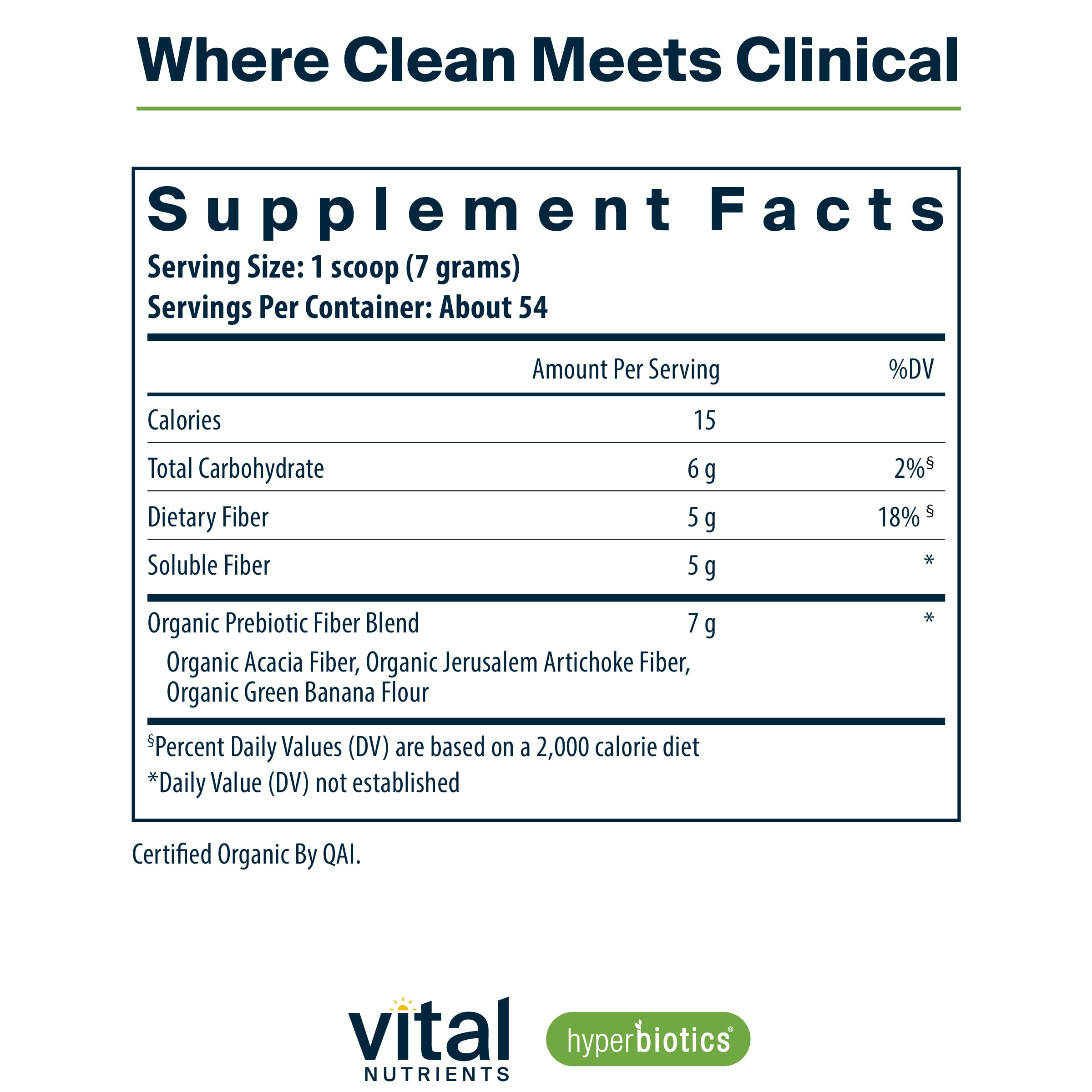 Hyperbiotics Vital Nutrients scoop included for easy daily prebiotic dosing.