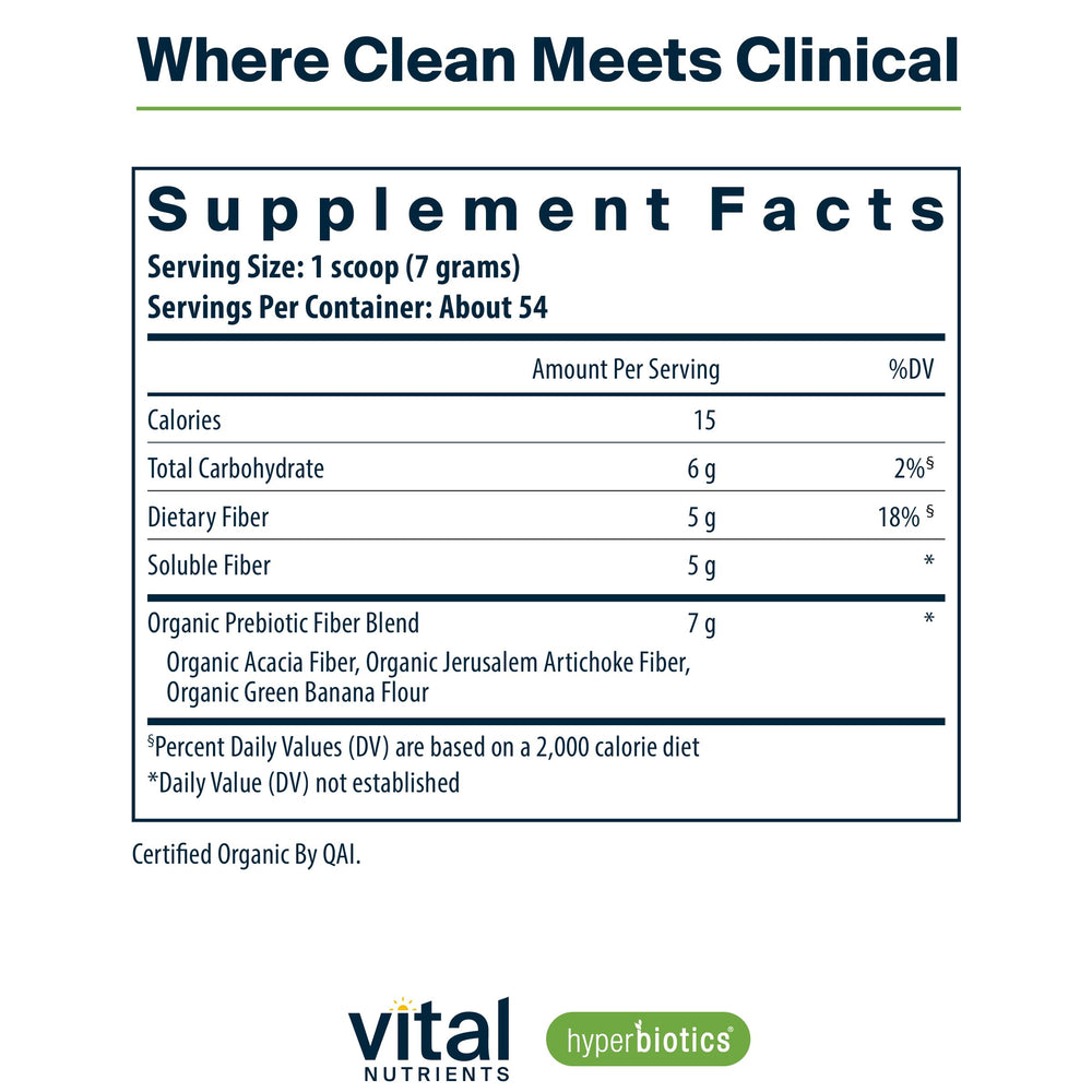 Hyperbiotics Vital Nutrients scoop included for easy daily prebiotic dosing.