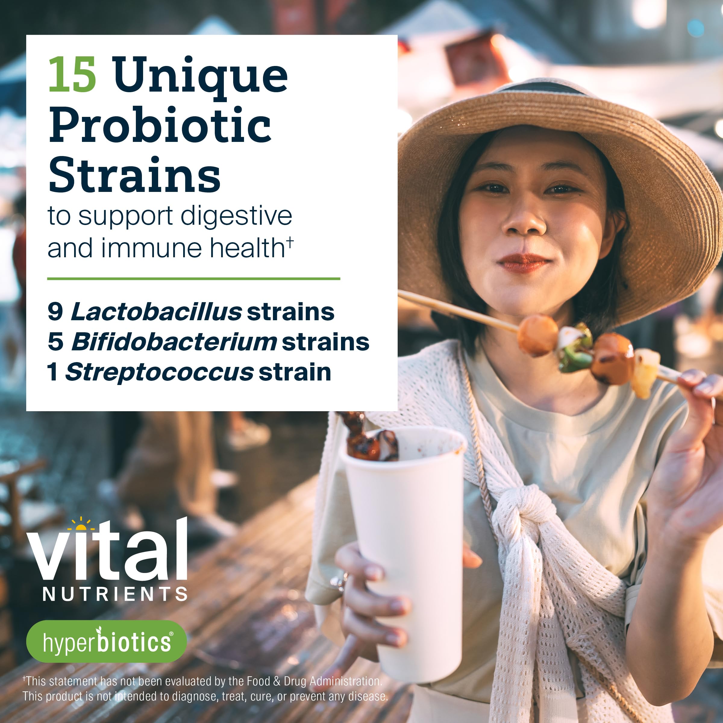 Hyperbiotics Vital Nutrients vegan pearls designed for shelf-stable use.