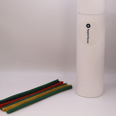 HyperFocus Taper Candles green wax variant creates tranquil ambiance for meetings.