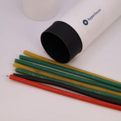 HyperFocus Taper Candles red and black wax offer mood lighting for late planning.