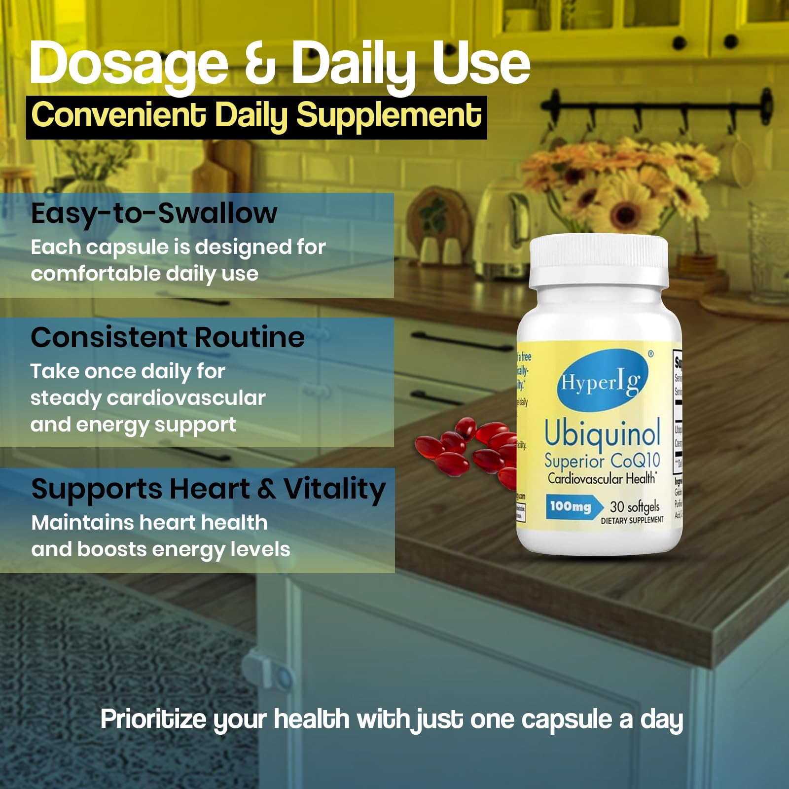 Active lifestyle scene highlighting potential energy and circulation support with HyperIg CoQ10.