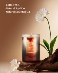 HZ-WONMIO Coffee Bean Candle scent notes blend chestnut, orange, neroli for cozy evenings