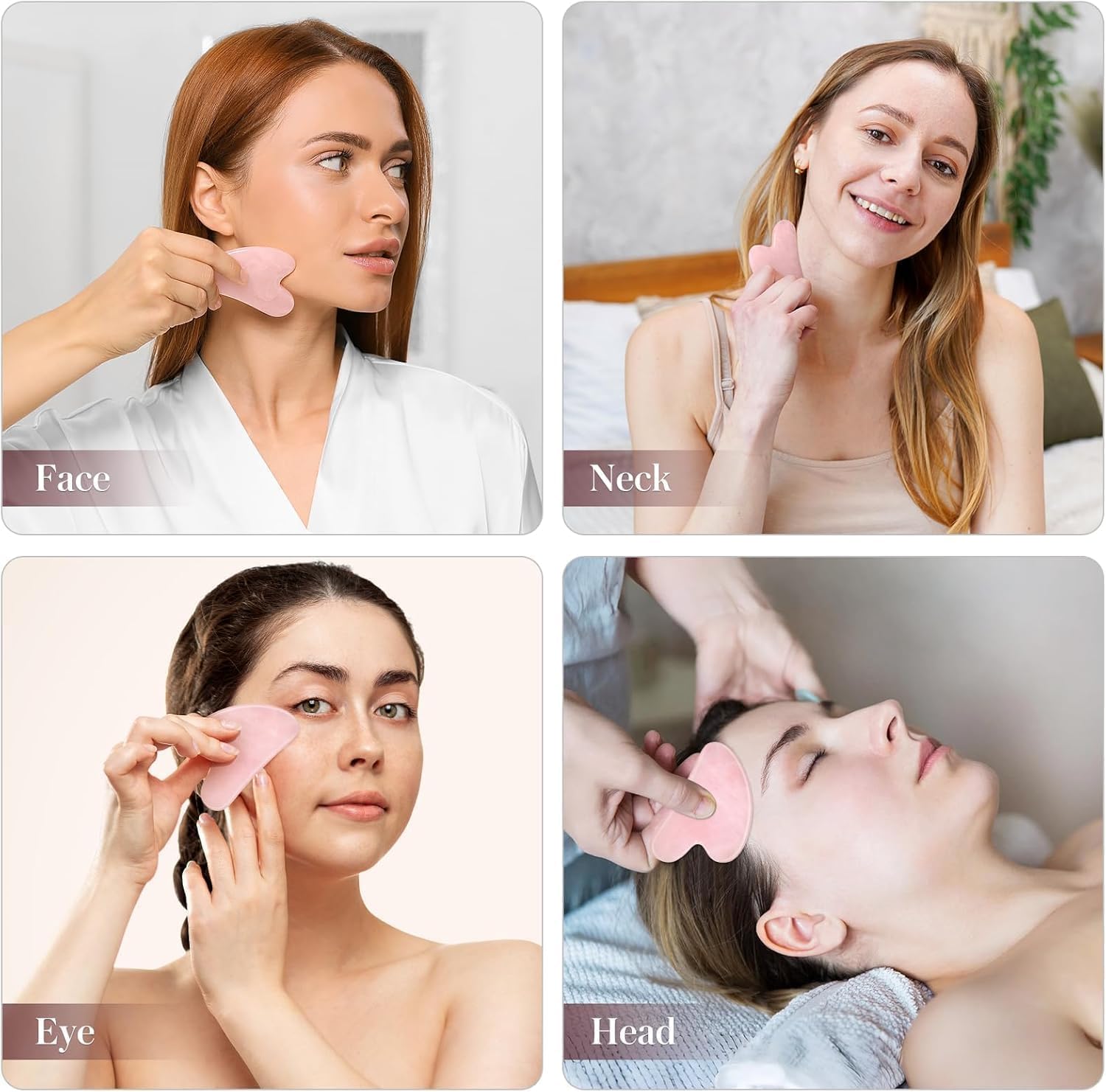 HZLXMYXO1 Eye-area Gua Sha helps reduce puffiness and soothe the eye area.