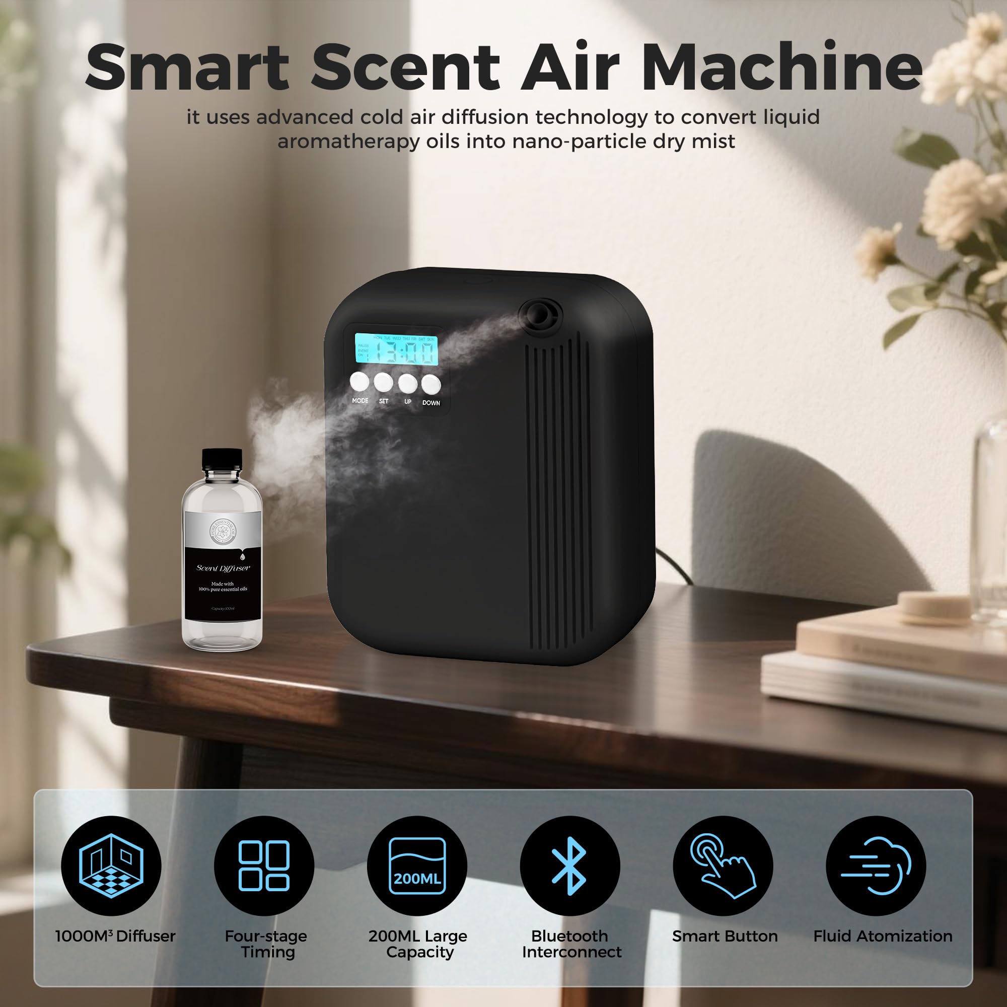 HZQVA Diffuser desktop placement fits desks and shelves