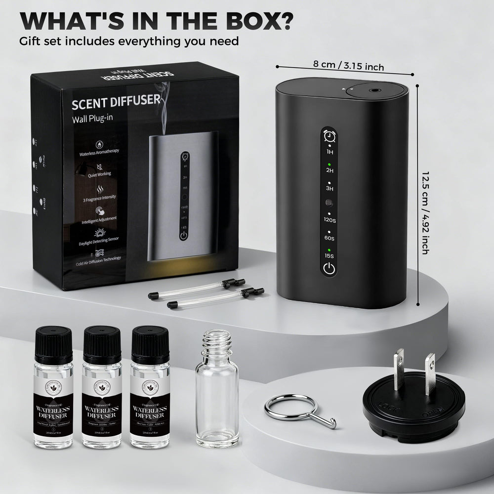 HZQVA Smart Plug-in Scent Diffuser Set packaging box is ready for gifting.