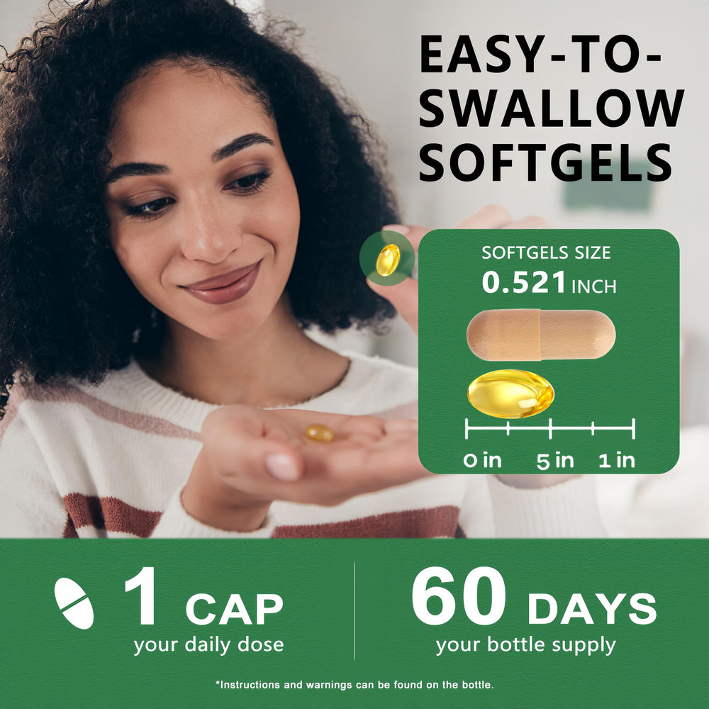 Softgels in daytime-use setup for calm focus during tasks.