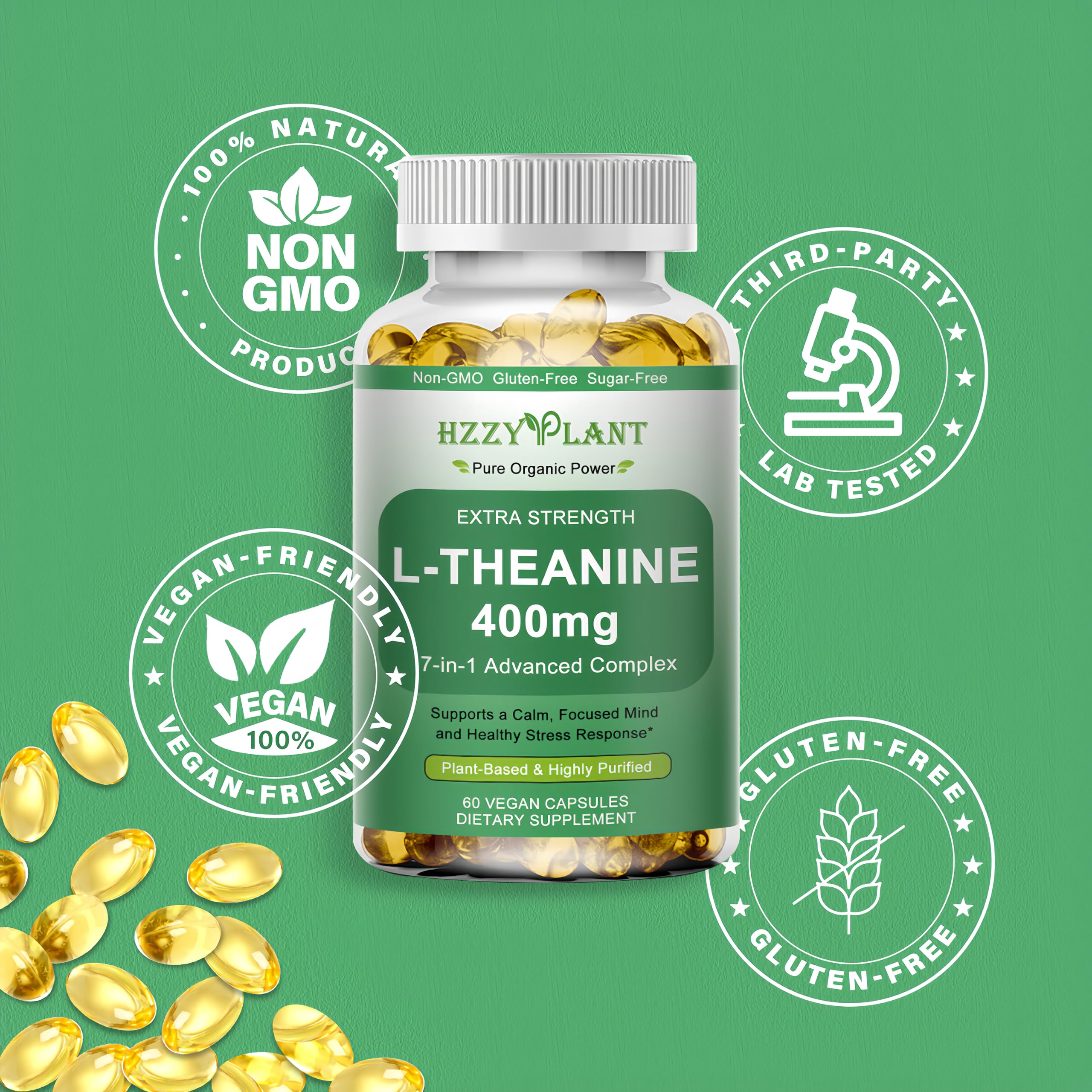 Night-relaxation scene with HZZYPLANT L-Theanine for restful evenings.