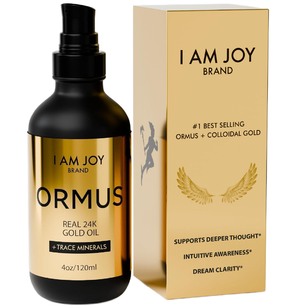 I Am Joy Co Ormus Gold Oil nightstand scene for evening routine