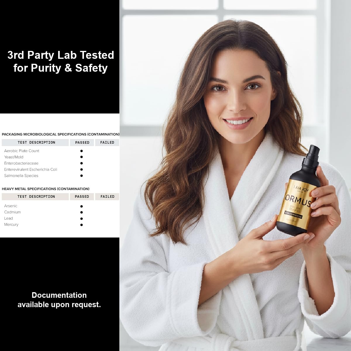 I Am Joy Co Ormus Gold Oil tabletop scene emphasizing product presence