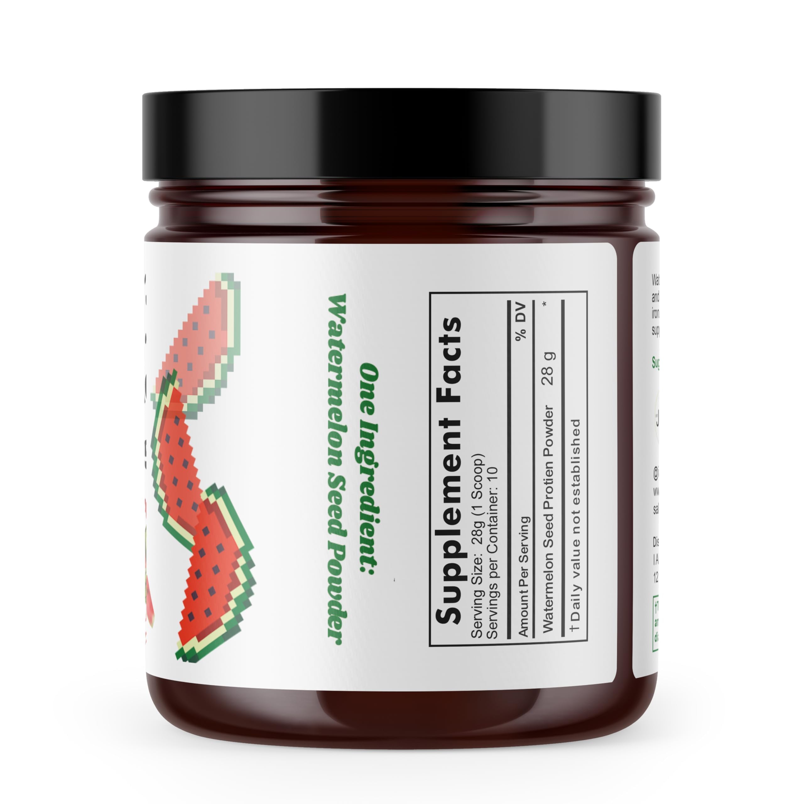 I Am Joy Co. Watermelon Seed Protein Powder being poured into a cup for easy use