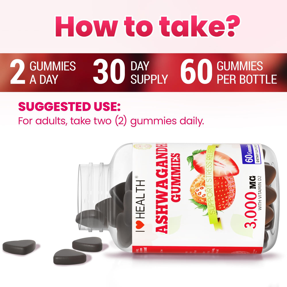I LOVE HEALTH gummies packaging back notes Non-GMO and gluten-free for a clean option.