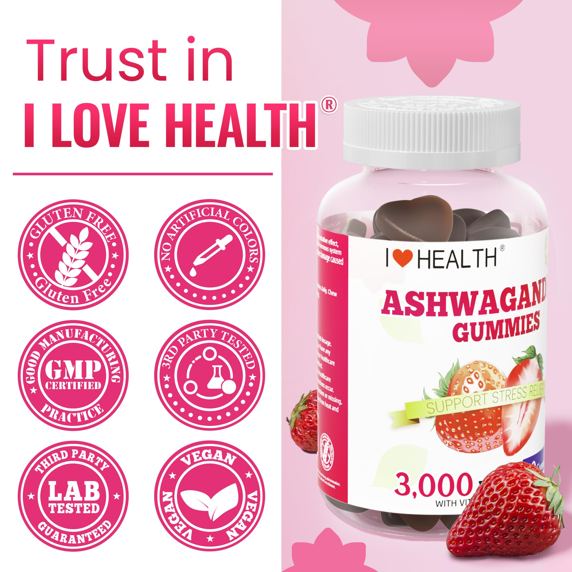 I LOVE HEALTH gummies with Vitamin D2 supporting immune health.