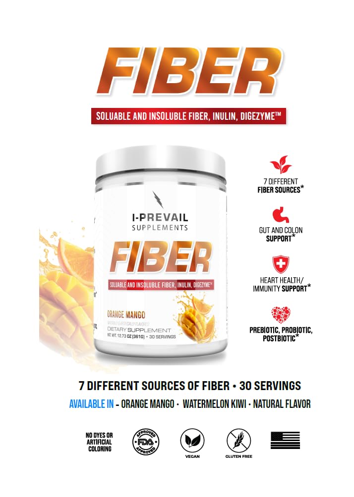 I-Prevail Supplements Fiber mixed drink glass demonstrating easy mixing and pleasant taste.