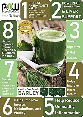 IAM WORLDWIDE bottle back label highlighting organic barley greens