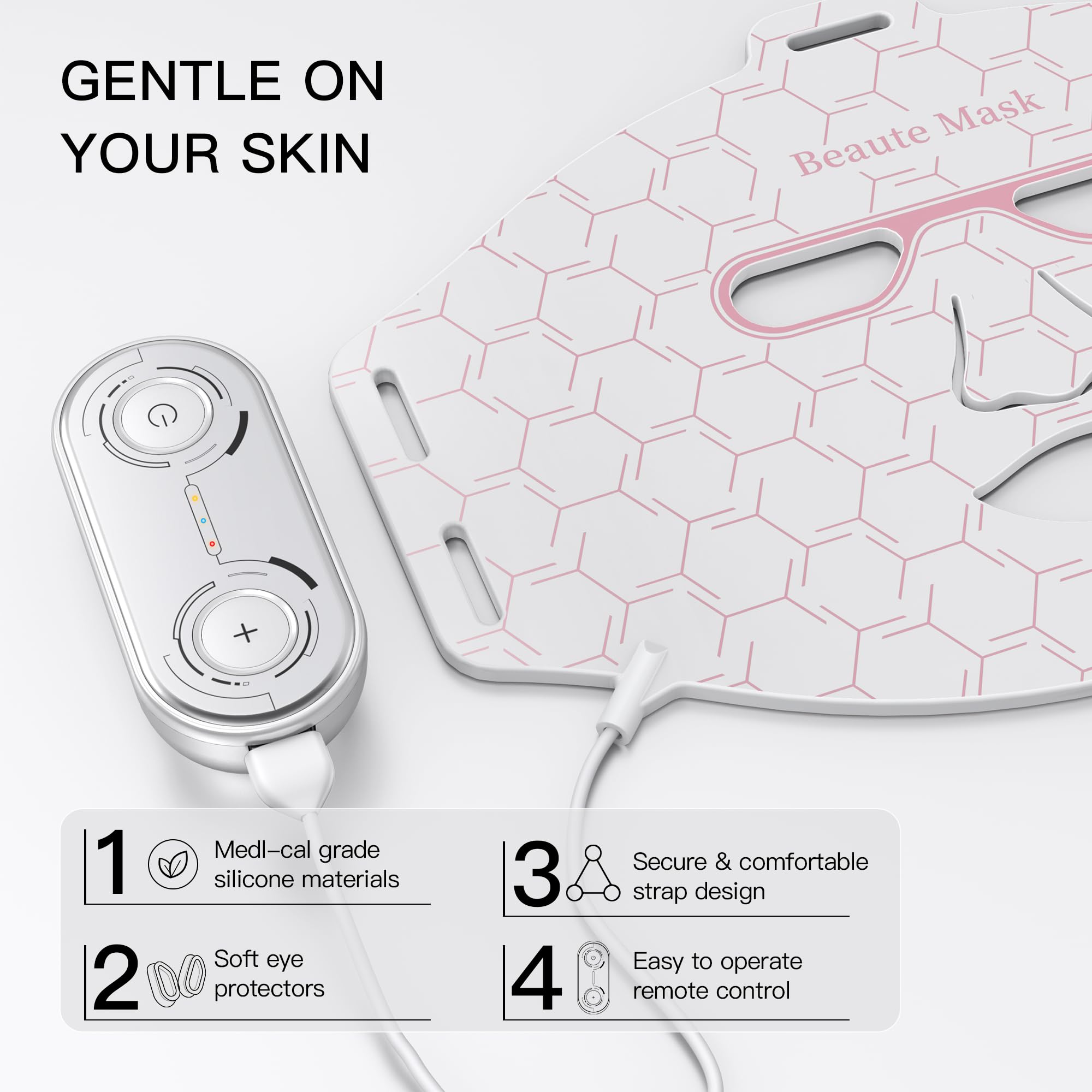 IBORRIA red-light mask on face demonstrates easy 10-minute sessions.