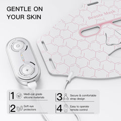 IBORRIA red-light mask on face demonstrates easy 10-minute sessions.