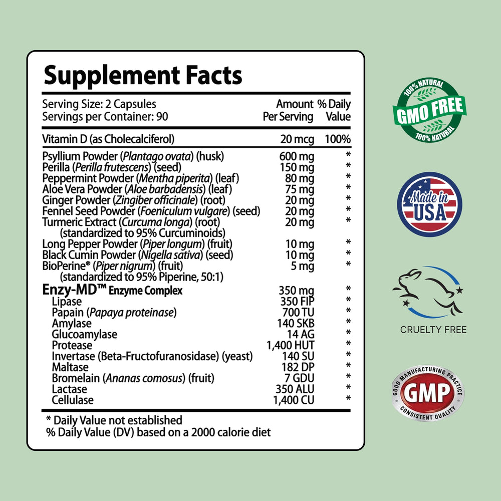 IBS Clear bottle label close-up showing Vitamin D and fiber blend