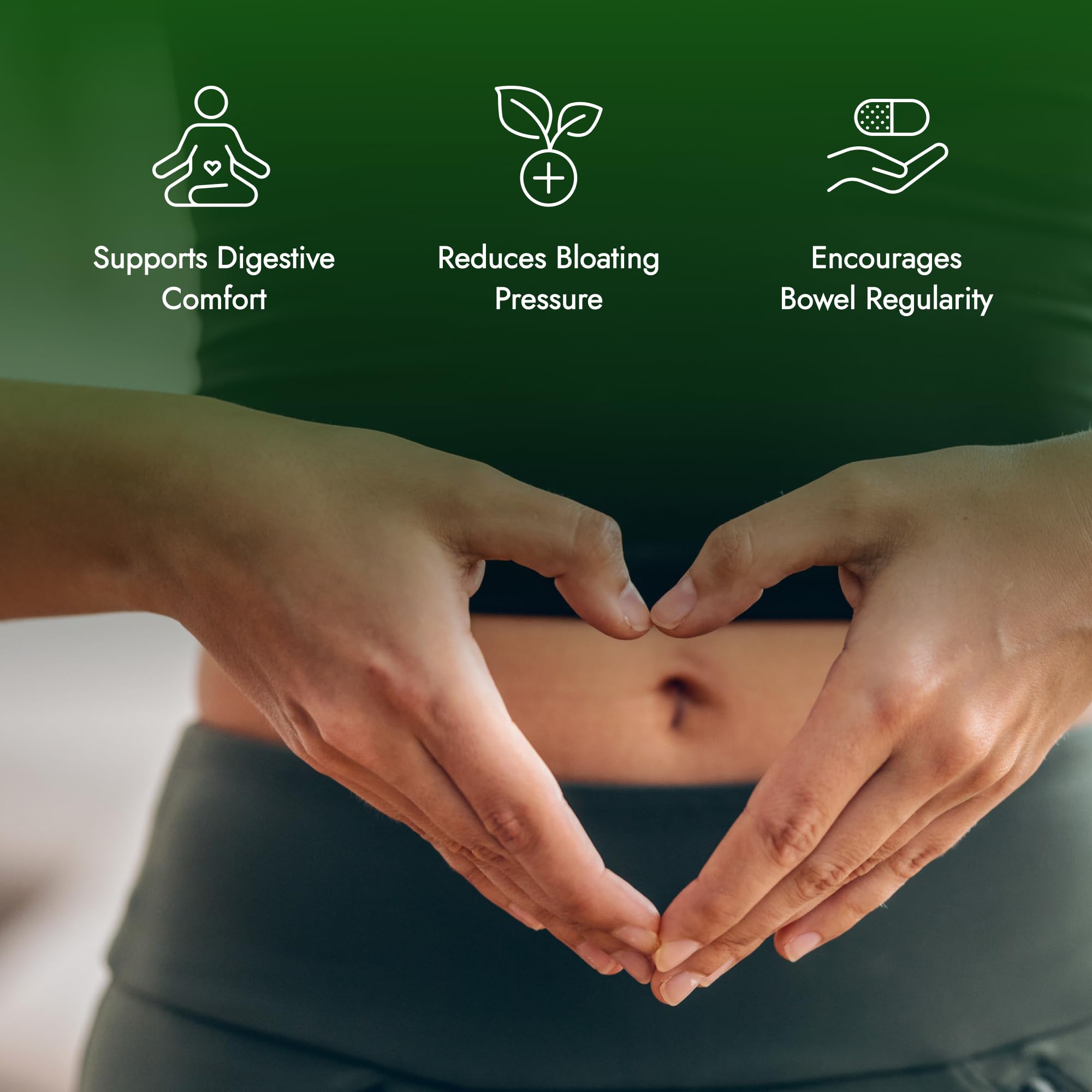 IBS Clear capsules infographic hinting at natural ingredients