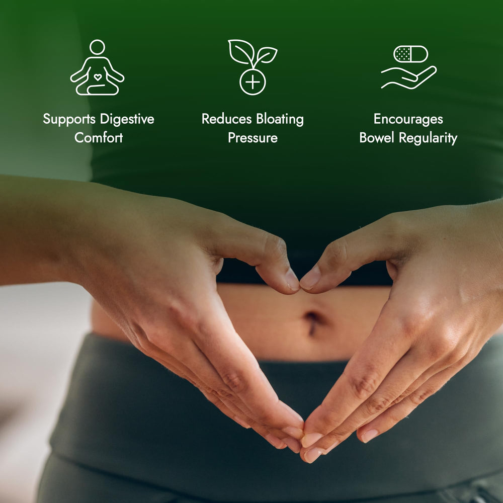 IBS Clear capsules infographic hinting at natural ingredients