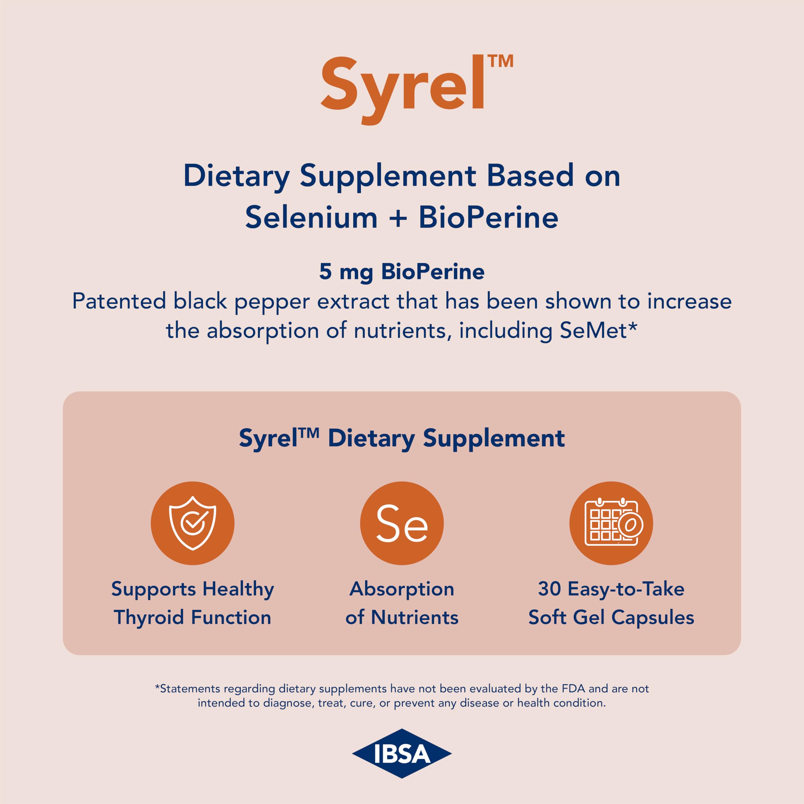 Ibsa Syrel BioPerine 5 mg panel demonstrates absorption-boosting capability.