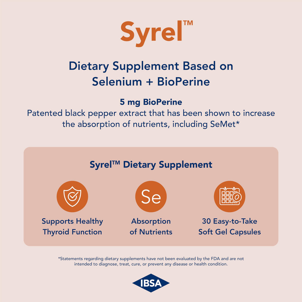 Ibsa Syrel BioPerine 5 mg panel demonstrates absorption-boosting capability.