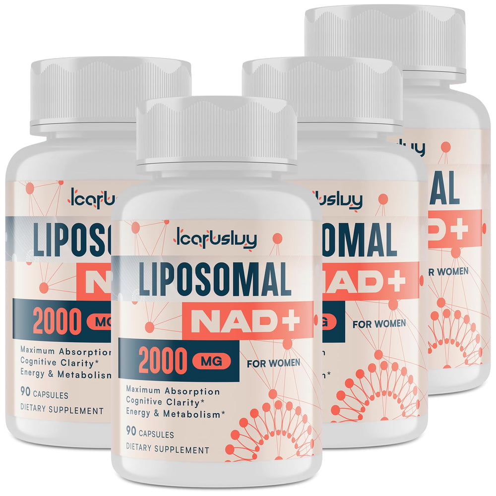 IcarusIvy liposomal NAD bottle for women's energy support.