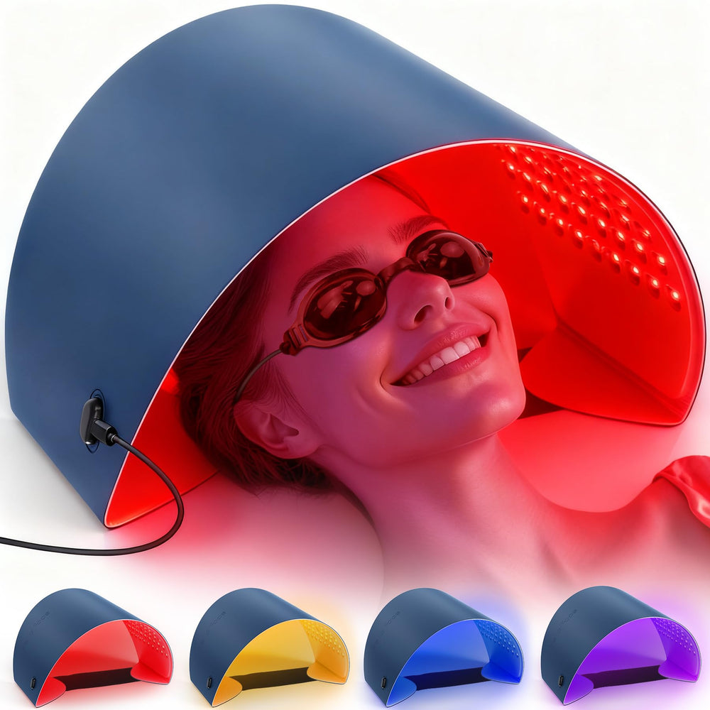 Icbgre red light therapy mask on the face for at-home skin rejuvenation