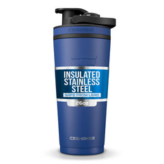Ice Shaker 26oz Navy lid closed for leak-free portability and cold drinks.