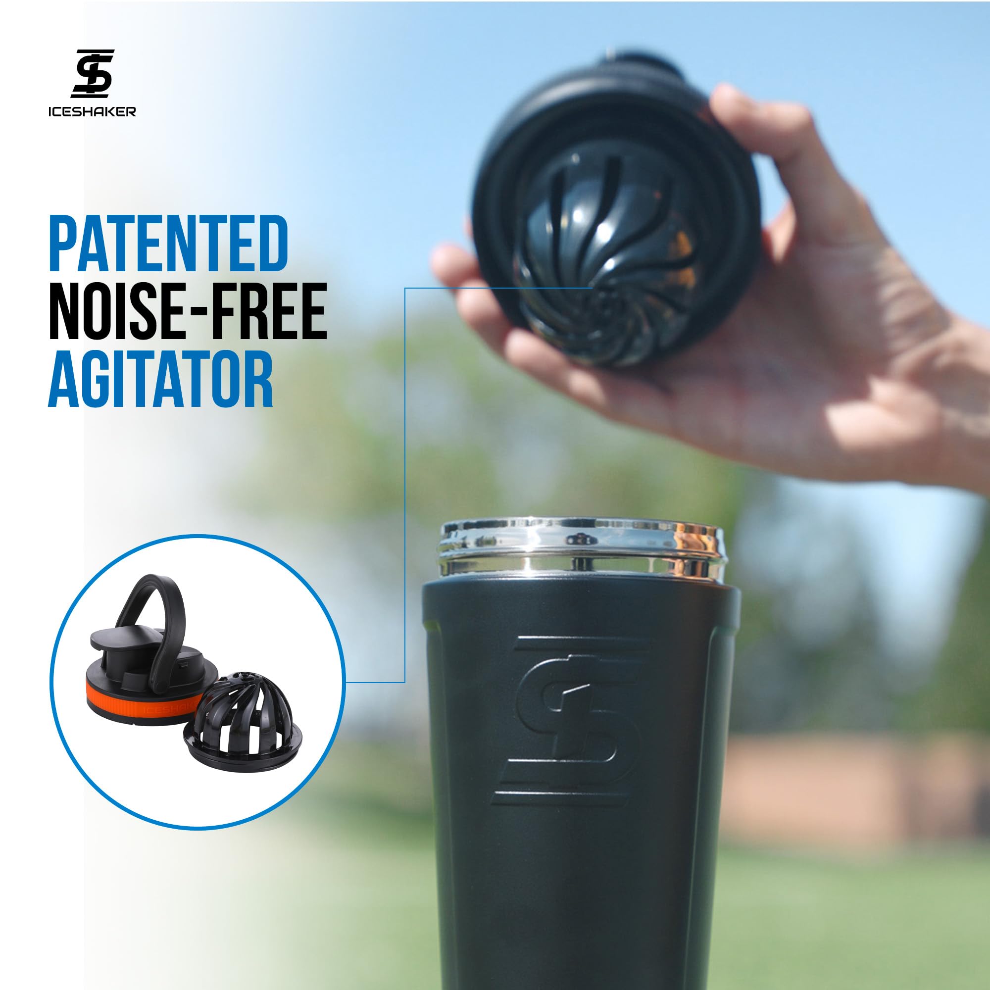 Ice Shaker silicone base prevents slipping and reduces noise.