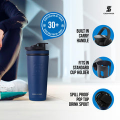Ice Shaker infuser attachment for optional fruit-infused water.