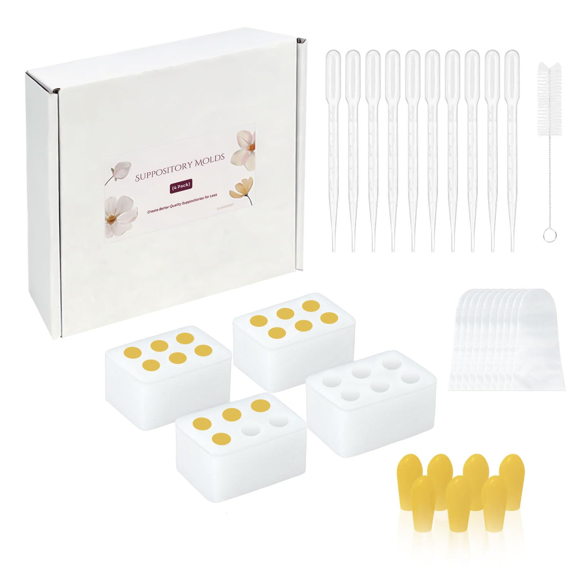 ICIMBI reusable silicone suppository molds kit 2ml for consistent shapes