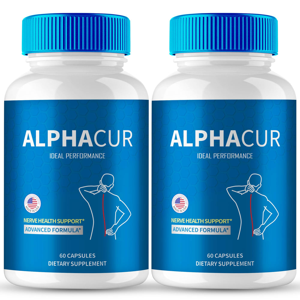 IDEAL PERFORMANCE AlphaCur bottle front highlights packaging for potential nerve support and daily vitality.