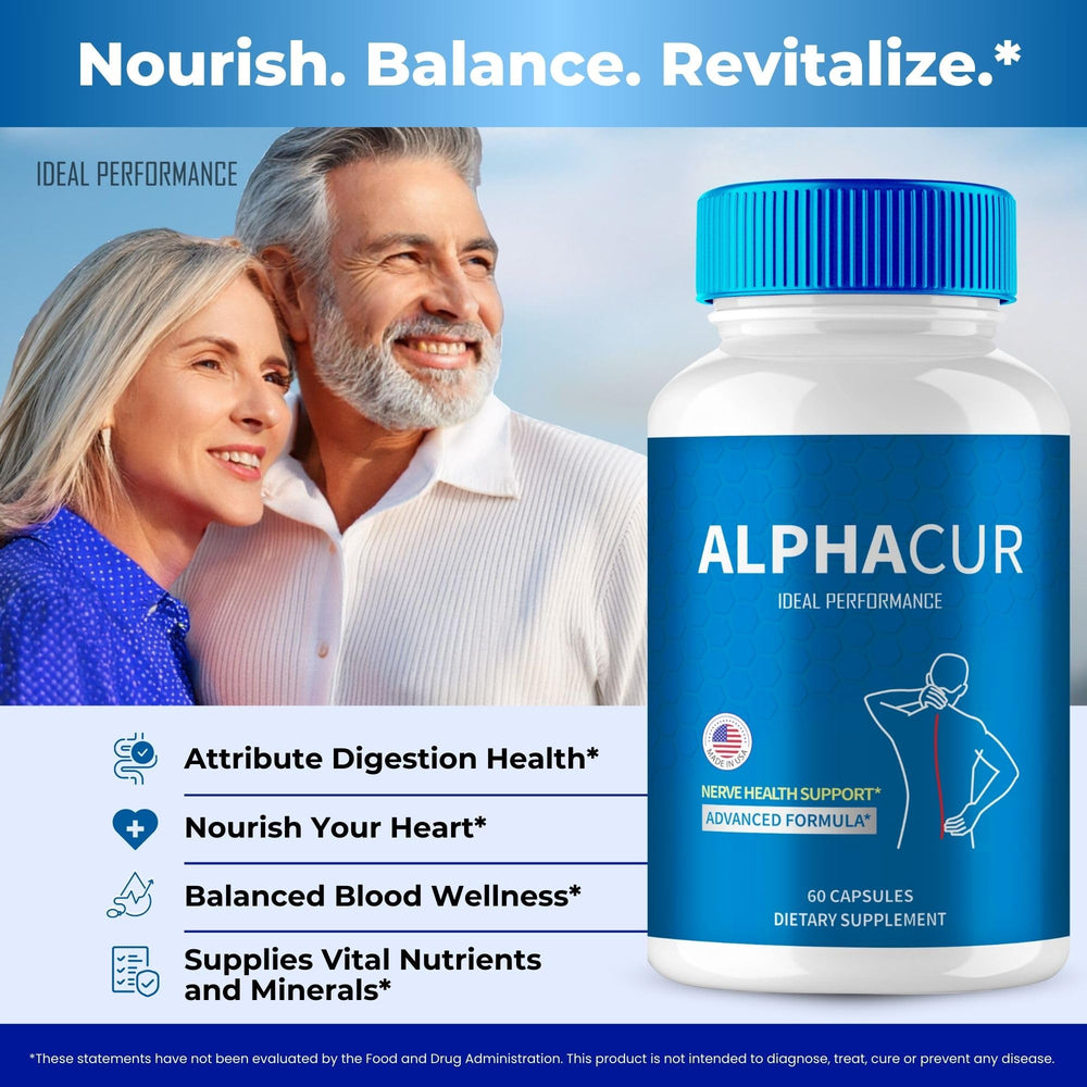 IDEAL PERFORMANCE AlphaCur label closeup communicates maximum strength and natural ingredients.