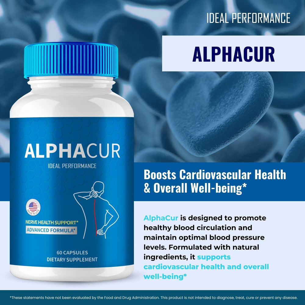 IDEAL PERFORMANCE AlphaCur packaging box displays official details and strength information.