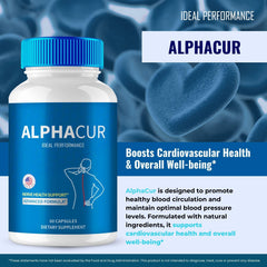 IDEAL PERFORMANCE AlphaCur packaging box displays official details and strength information.
