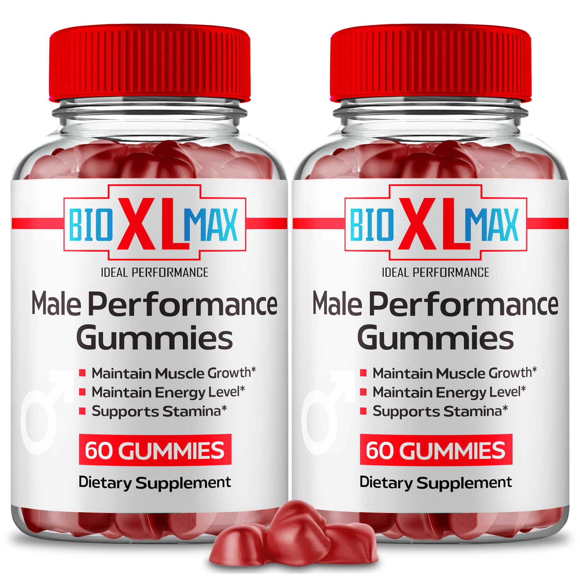 IDEAL PERFORMANCE Bio XL Max Gummies bottle highlights natural daily support.