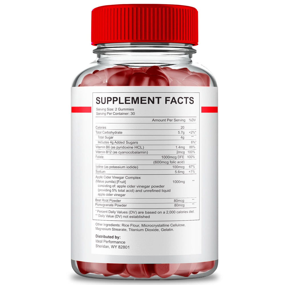 IDEAL PERFORMANCE Bio XL Max Gummies being poured for on-the-go wellness.