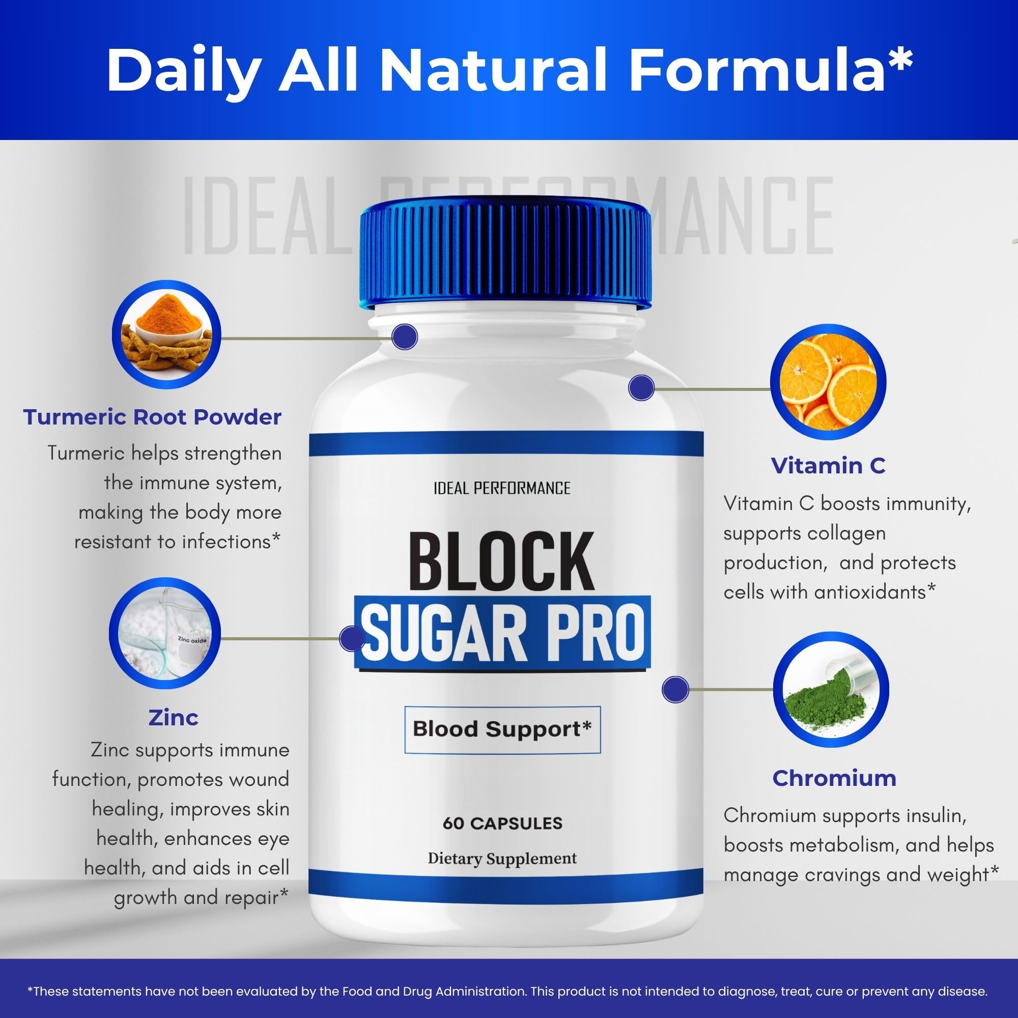 IDEAL PERFORMANCE Block Sugar Pro bottle on desk suggesting everyday readiness.