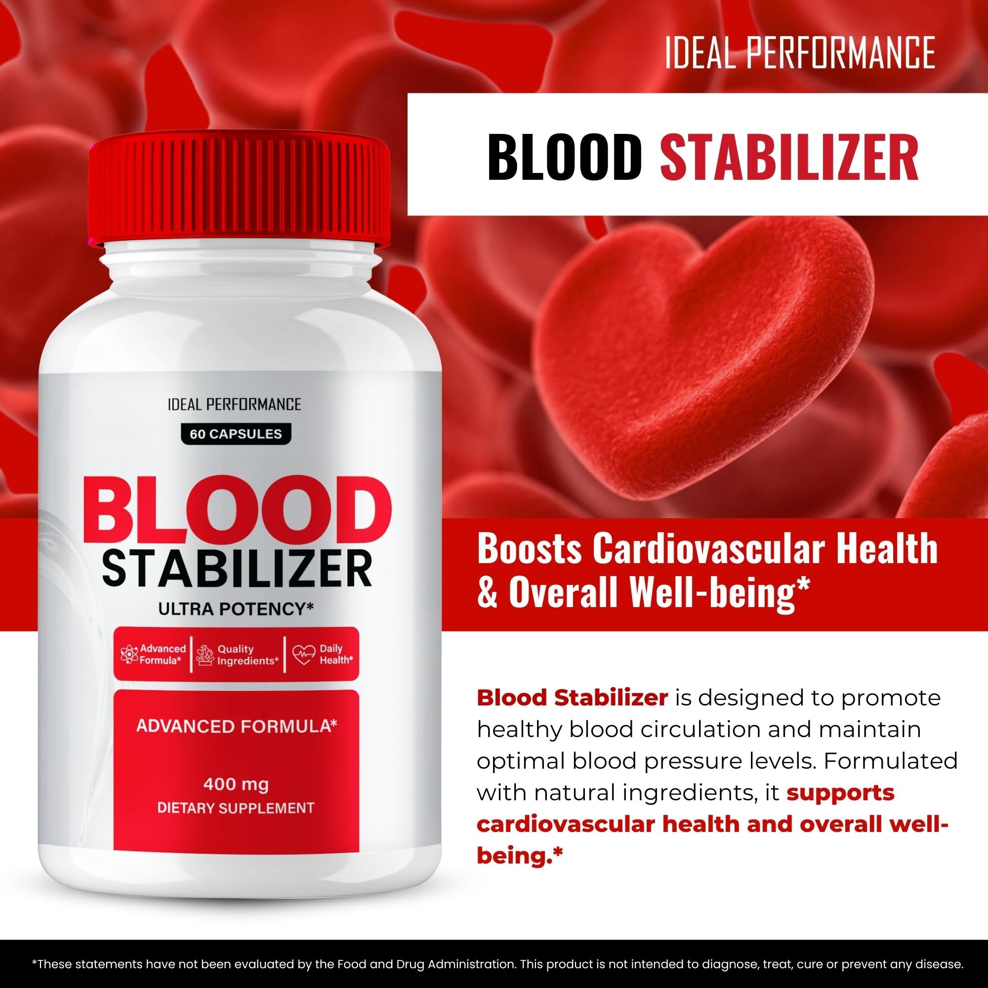 IDEAL PERFORMANCE Blood Stabilizer packaging-box with three-pack option