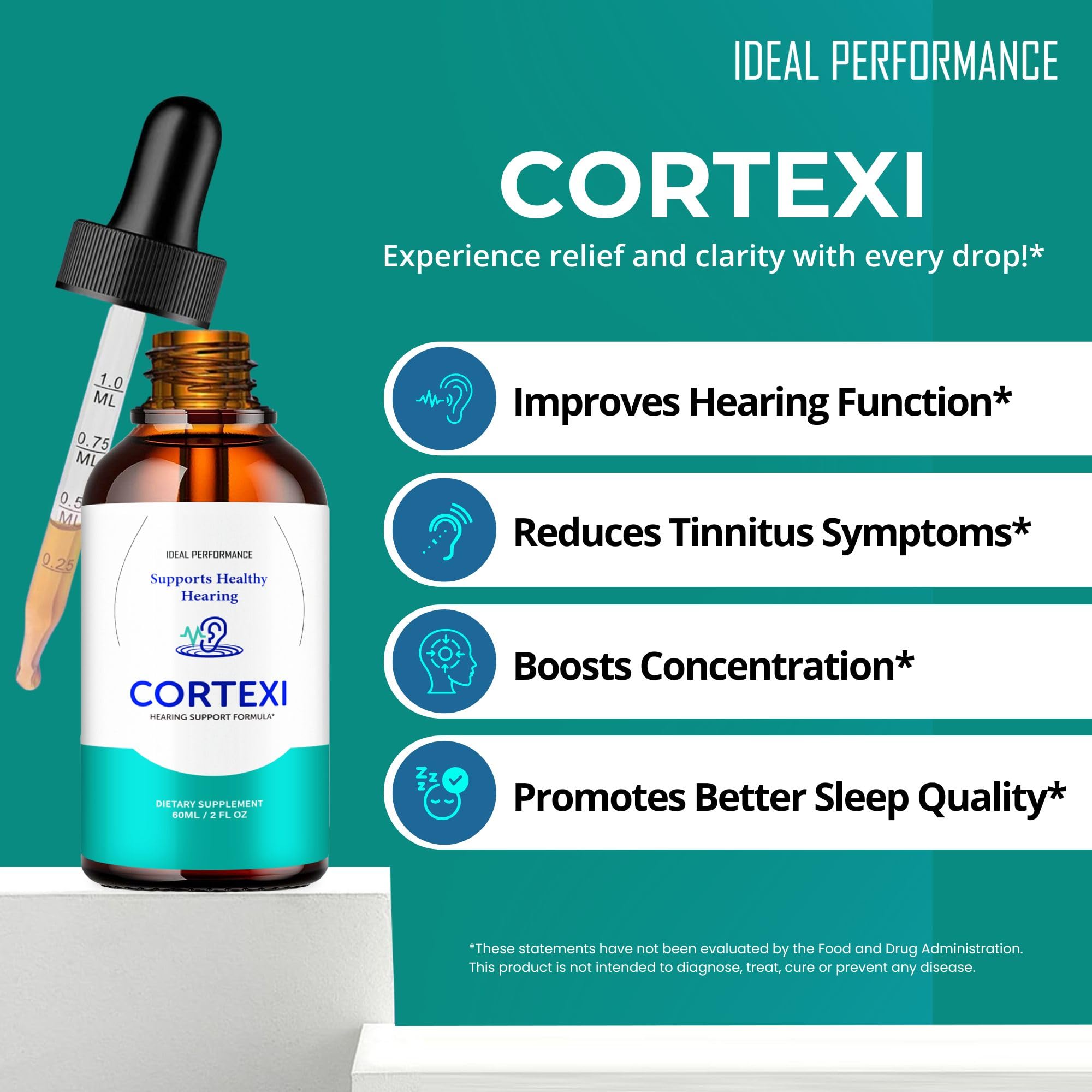 IDEAL PERFORMANCE Cortexi drops in daily routine for hearing support